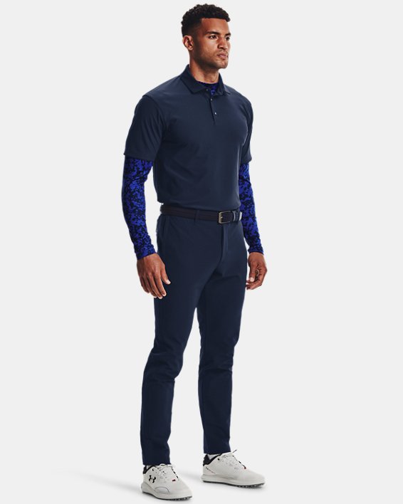 Men's ColdGear® Infrared Printed Long Sleeve Golf Mock, Blue, pdpMainDesktop image number 2